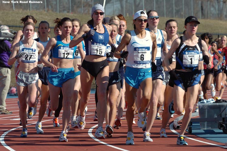 After starting on the track, the athletes would go out and do a loop on the roads, come back for a lap on the track...
