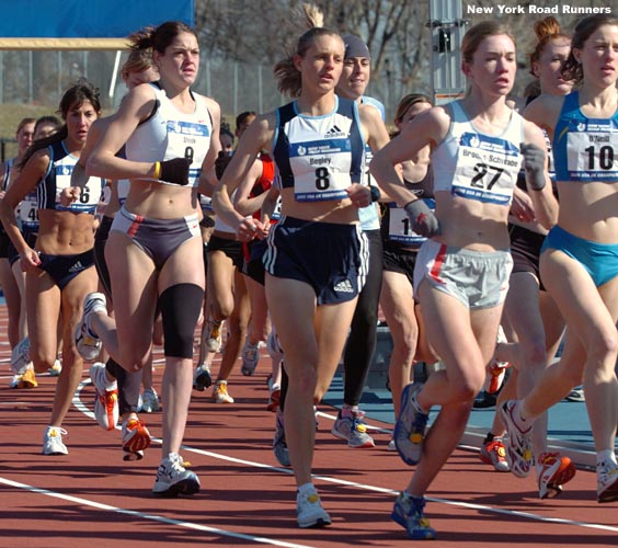 Ann Marie Brooks-Schwabe leads Amy Begley and Briana Shook.