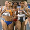 Frances Santin (left) and Kristina Bratton run in second and third.