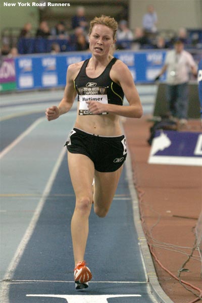 Amy Mortimer with three laps to go.