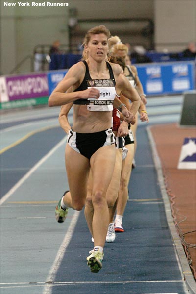 Sheri Wright leads a line of runners.