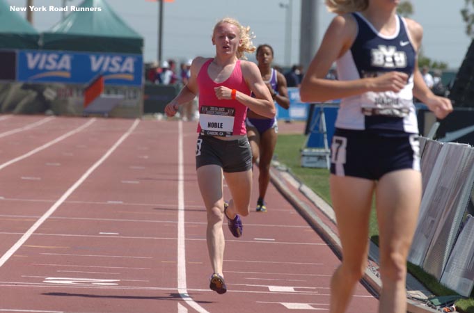 Rebekah Noble of Washington state, another high school phenom, finished second in the third heat in 2:09.66 and advanced to the final.