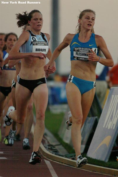 In the late stages of the race, Lauren Fleshman moved into second place.