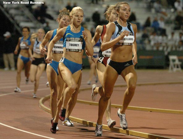 Tiffany McWilliams and Jen Toomey lead Arianna Lambie (mostly obscured) and Sarah Schwald.