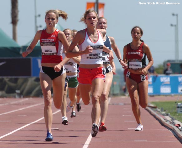 Sarah Bowman, who would also run the 800m final later in the day, won the first 1,500 prelim in 4:32.71 and Erin Bedell (4:33.16) finished second.