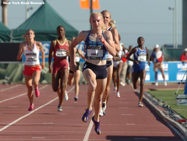 Rebekah Noble (who also goes by Becca) used an amazing kick in the last 200 meters and just blew everyone away. The recent high school graduate who will attend Oregon in the fall finished in 2:03.73 to Heidi Magill's 2:04.99.