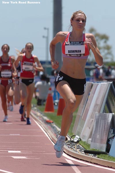 With one lap to go, Sarah Bowman — who ran a 4:36 mile one week earlier — continued to maintain a sizeable lead.