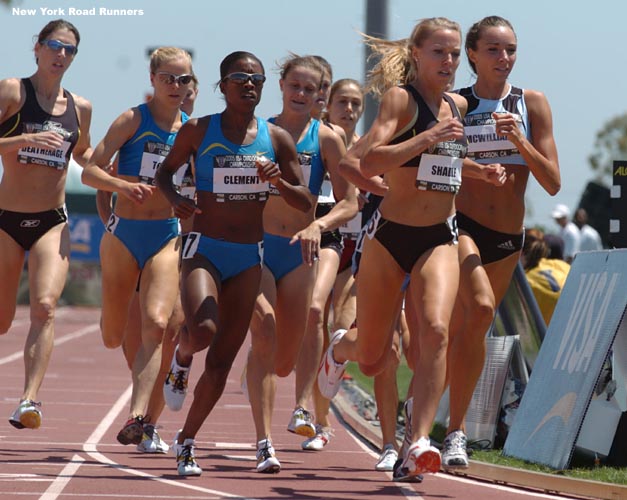 Anne Shadle, a recent Nebraska graduate, ran near the front and then made a move for the lead 700 meters into the race.