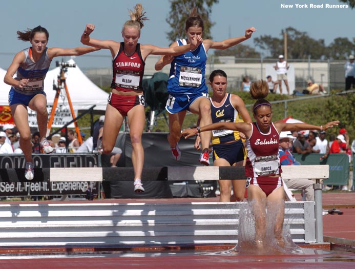 There were only five girls in the junior 3,000m steeplechase. L-R: Marie Lawrence, Lindsay Allen, Hilary McClendon, Amanda Thornberry, and Shelby Brice.