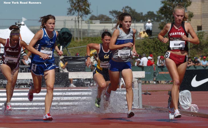 Lindsay Allen (right), a freshman at Stanford, eventually assumed the lead and set the pace.