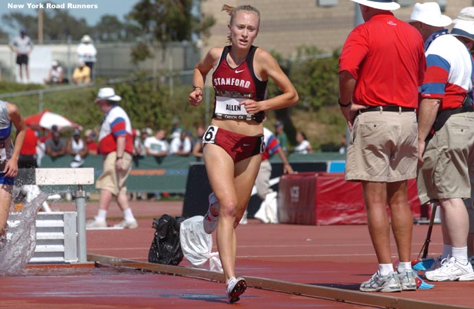 Allen pulled away from Lawrence at the end and won the race in 10:37.94. Marie Lawrence, a high school runner from Nevada, finished second in 10:40.95.