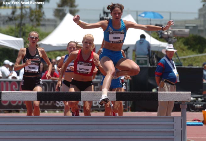 ...would qualify for that team. Briana Shook led the race for several laps (and was hurdling, not jumping off the water barrier)...