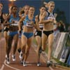 After just three heats of the 400 hurdles, Carrie Tollefson (right) was back in action in the 1,500 prelims. She didn't make the team in the 5,000 (she was fifth in 15:24.13) so she was back to give it another try, without much rest.