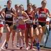 R-L: Erin Bedell, Lauren Centrowitz, Caitlin Lane, Kasey Kimball, and Sarah Bowman early on in the first junior 1,500m prelim.