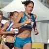 Briana Shook shot straight to the lead in the first heat of the 3,000m steeplechase. The field was small enough that only three runners were going to be eliminated in the prelims.