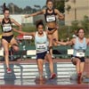 A pack of four, L-R: Natalie Florence, Lisa Galaviz, Jane Rudkin, and Kara June, ran together for much of the race. All four advanced easily.