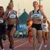 Alice Schmidt won in 2:03.96, Maggie Vessey finished second (2:04.02), and Jearl Miles Clark was third (2:04.42). Frances Santin (right, 4th, 2:05.08) was the last qualifier for Sunday's final.