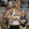 Nicole Blood went to the front at the start of the junior 5,000m. She had run many cross country 5Ks before, but this was her first one on the track.