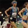 ...good photos with our equipment, which was too bad, because it was a fabulous race. Above: Lindsey Scherf, who would be eligible to run in the junior meet (which only had a girls' 5,000 but a boys' 10,000) went with the lead pack early on.