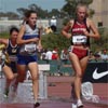 Lindsay Allen (right), a freshman at Stanford, eventually assumed the lead and set the pace.