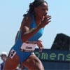 Hazel Clark at the start of the women's 800m final, the last middle distance or distance event of the meet.