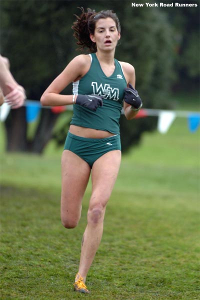 She's not wearing a number, but our best guess is that this is Kaitlin Hurley, a freshman at William & Mary who is a native of nearby Portland, Oregon.