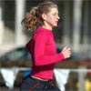 Lauren Fleshman warms up for the women's 4K on the second day of the two-day meet.