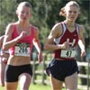 Lindsey Scherf (right), who made the junior team the previous day by finishing sixth, was doubling back as well.