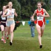 The New York Athletic Club's Kathy Newberry runs in fourth place, just ahead of Lauren Fleshman and Katie McGregor.