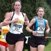 Army's Renee Vigilante leads the Seattle Running Club's Trisha Rosenberg.