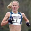 Jen Rhines continues to run in second place. Rhines last ran at the World Cross Country Championships in 2002...