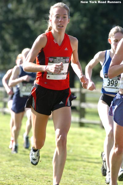 Lucinda Hall, who was doubling back after finishing 15th in the 8K.