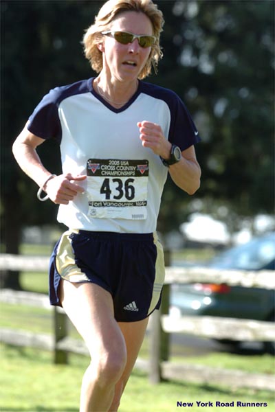 Katie Courtwright, 40, who finished first in her age group and second overall in the masters race the previous day.