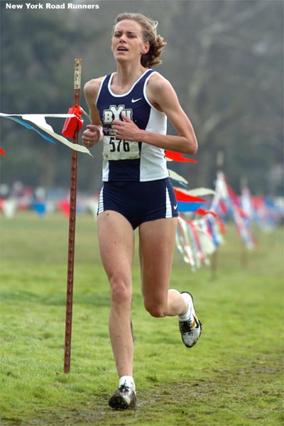 Laura Turner runs in eighth place.