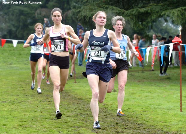 Megan Daly leads Erika Aklufi (left) and Liz Wilson.