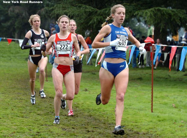 ZAP Fitness' Debbie Thornhill leads Indiana Invaders' Stephanie Dueringer.