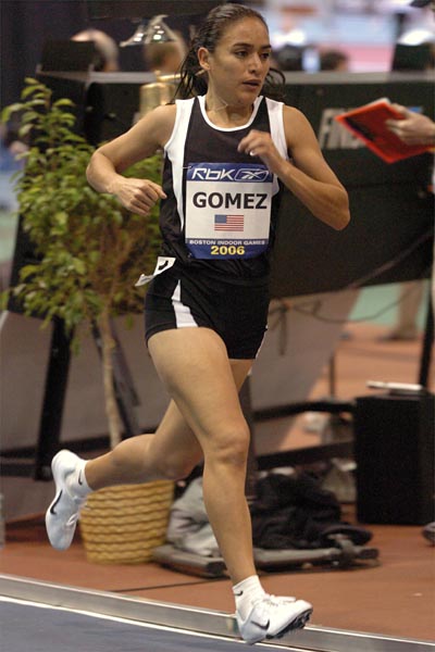 Former Adams State star Zoila Gomez was stepping up to a new level of competition in running here.