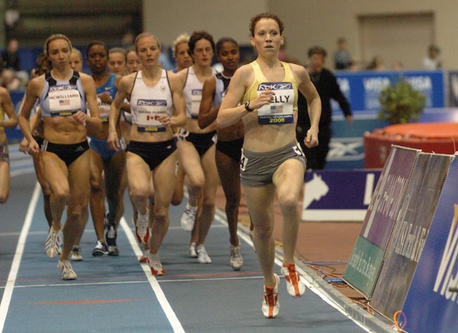 Former Georgetown runner Colleen Kelly was the designated rabbit in the mile.