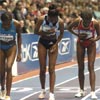 The Dibaba sisters were both in the process of crossing themselves when the gun went off, and they seemed a little caught off guard.