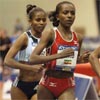 Tirunesh and Ejegayehu Dibaba were ahead of world record pace early in the race. Tirunesh set that record - 14:32.93 - in this meet a year ago.