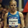 Jen Toomey, a local hero even though she's been training in Flagstaff, Arizona, recently, gets ready for the mile.