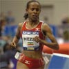 Meseret Defar continues to lead.