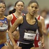 Wake Forest graduate Nikeya Green leads the first heat of the 800. The field was small, with only nine runners competing.