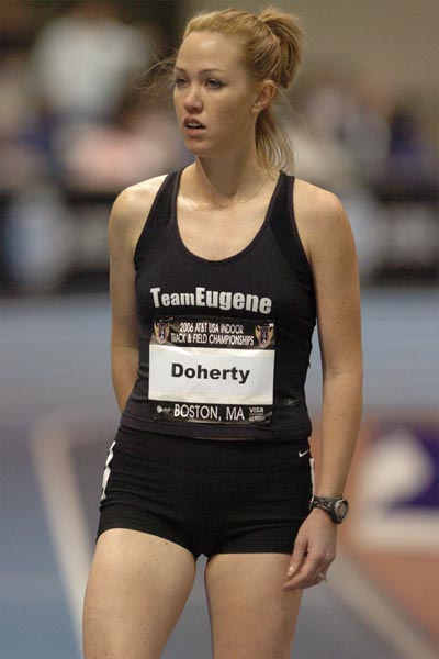 Christina Doherty of Team Eugene, formerly Christina Blackmer of the New York-based Westchester Track Club, gets ready for the 3000 final.