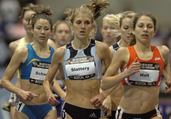 Three Sara(h)s lead the way. R-L: Sara Hall, Sara Slattery, and Sarah Schwald.