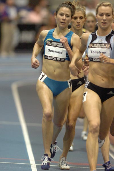 Sarah Schwald runs just off the lead.