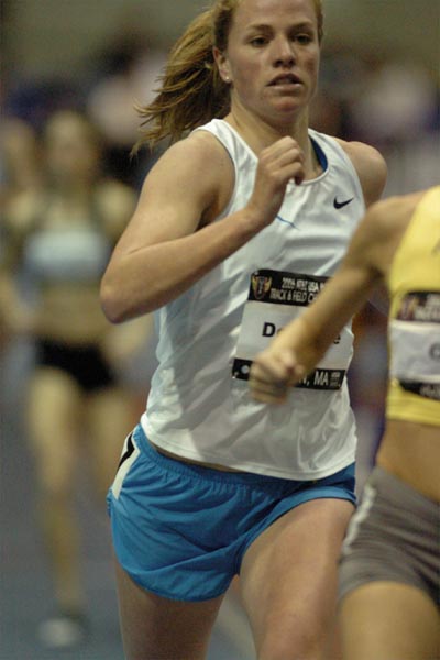 UNC graduate Erin Donohue runs just behind the lead pack.