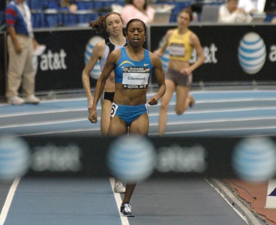 Treniere Clement pulled away on the last lap and won in 4:08.13.
