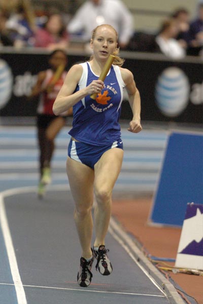 Natalie Gingerich ran the 800 meter leg, and held onto the team's lead.