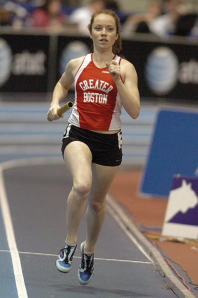 Laura Hayden anchors for the Greater Boston Track Club's 